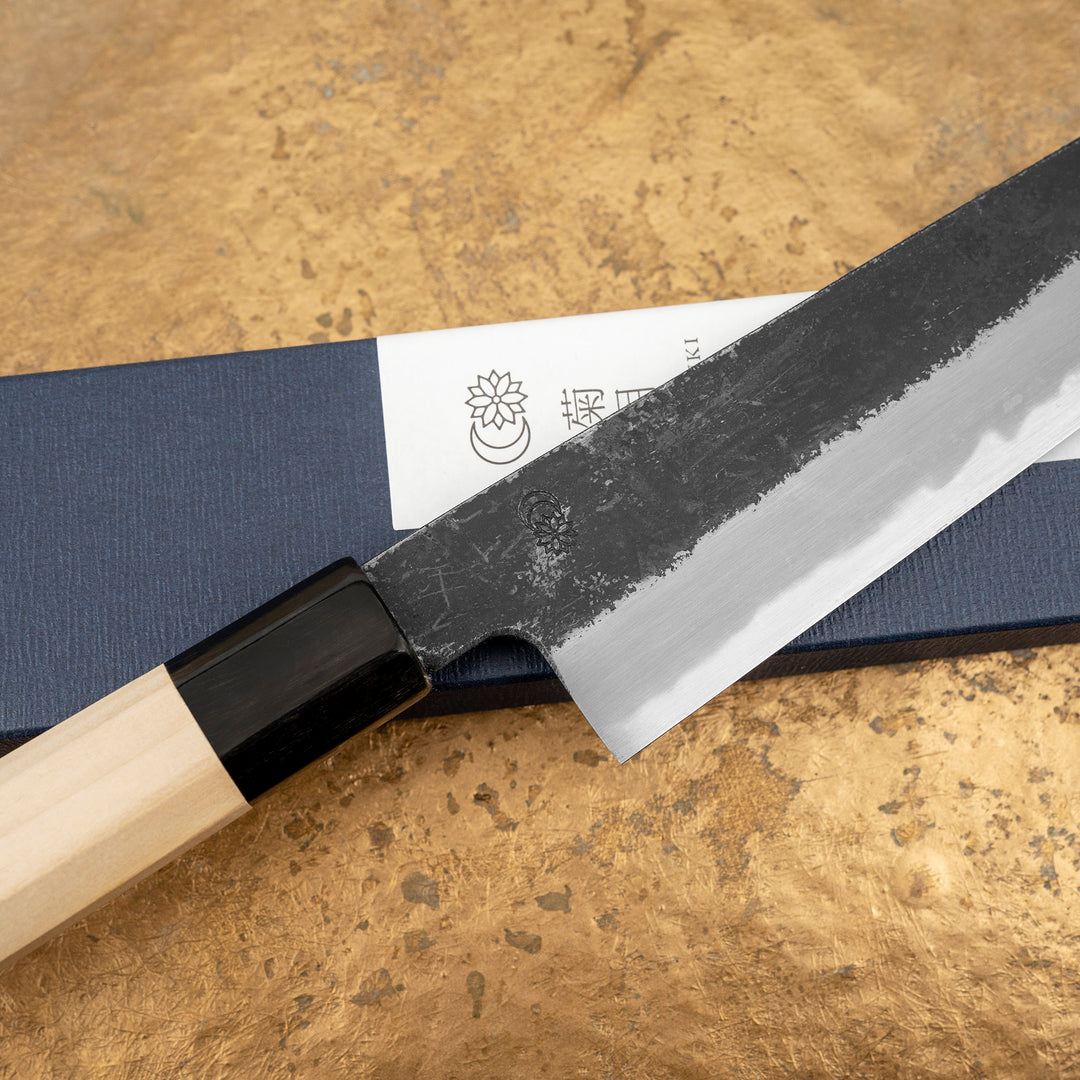 Bunka 16,5 cm Sakai Kikumori Kikuzuki Kurouchi Shirogami#2/Iron