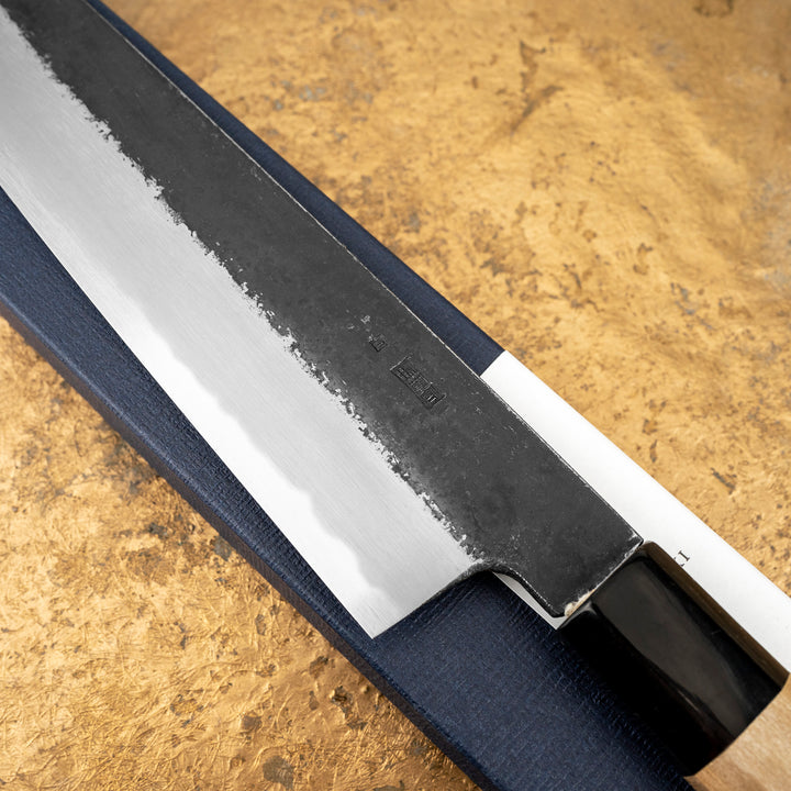Kiritsuke Gyuto 19,5 cm Sakai Kikumori Kikuzuki Kurouchi Shirogami#2/Iron