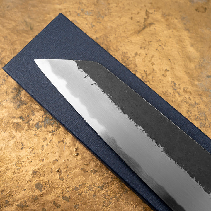 Kiritsuke Gyuto 19,5 cm Sakai Kikumori Kikuzuki Kurouchi Shirogami#2/Iron