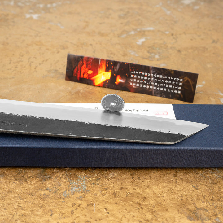Kiritsuke Gyuto 19,5 cm Sakai Kikumori Kikuzuki Kurouchi Shirogami#2/Iron