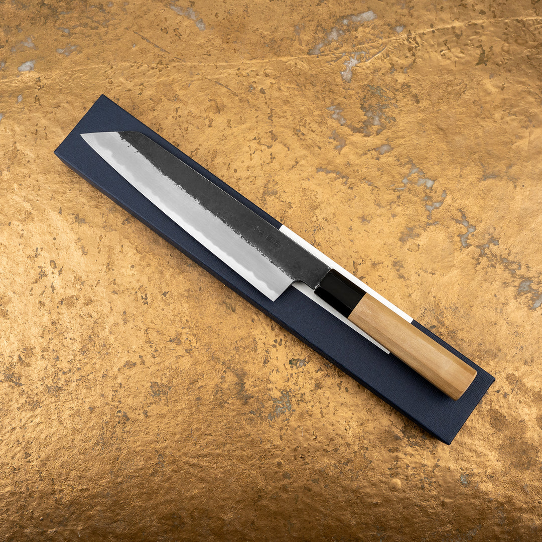 Kiritsuke Gyuto 19,5 cm Sakai Kikumori Kikuzuki Kurouchi Shirogami#2/Iron