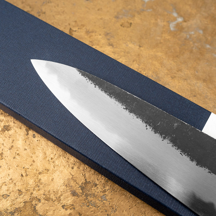 Gyuto 19,5 cm Sakai Kikumori Kikuzuki Kurouchi Shirogami#2/Iron