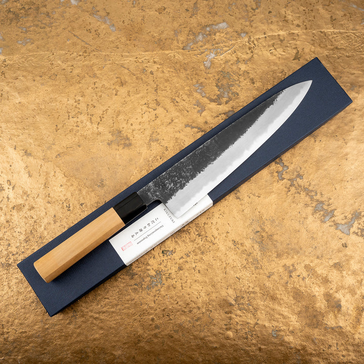 Gyuto 23 cm Sakai Kikumori Kikuzuki Kurouchi Shirogami#2/Iron
