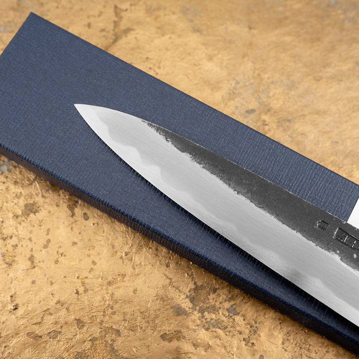 Petty 14 cm Sakai Kikumori Kikuzuki Kurouchi Shirogami#2/Iron