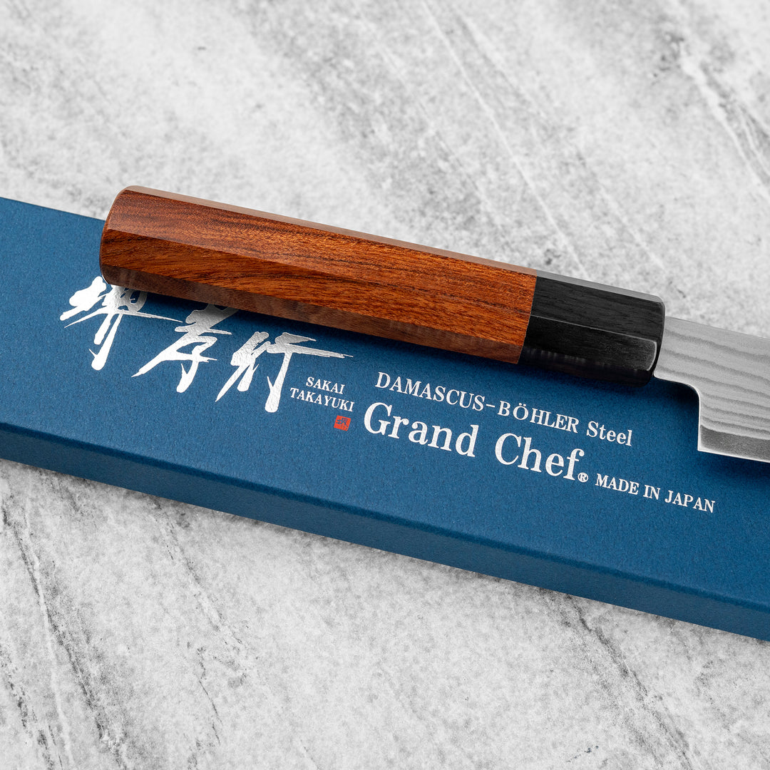 Petty 15 cm Sakai Takayuki GrandChef Damascus Bohler N685