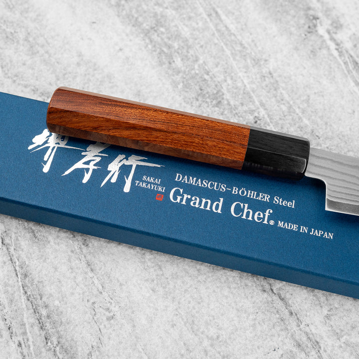 Petty 15 cm Sakai Takayuki GrandChef Damascus Bohler N685