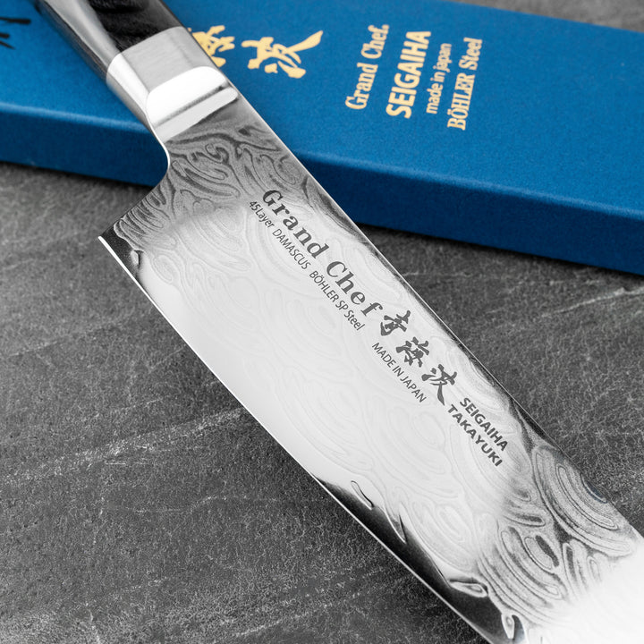 Kengata 19 cm Sakai Takayuki Seigaiha Damascus Bohler N685