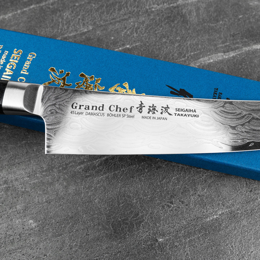 Kengata Santoku 16 cm Sakai Takayuki Seigaiha Damascus Bohler N685