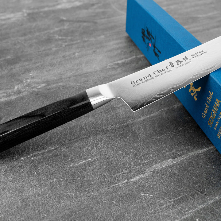 Kengata Santoku 16 cm Sakai Takayuki Seigaiha Damascus Bohler N685