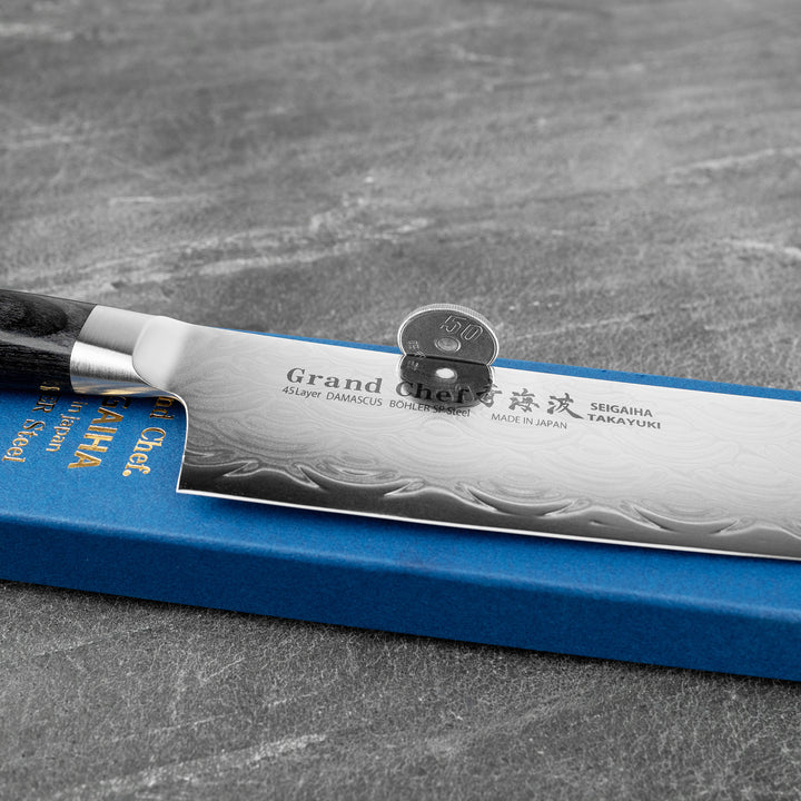 Nakiri 16 cm Sakai Takayuki Seigaiha Damascus Bohler N685