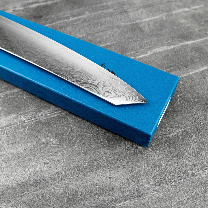 Sujihiki 25 cm Sakai Takayuki Seigaiha Damascus Bohler N685