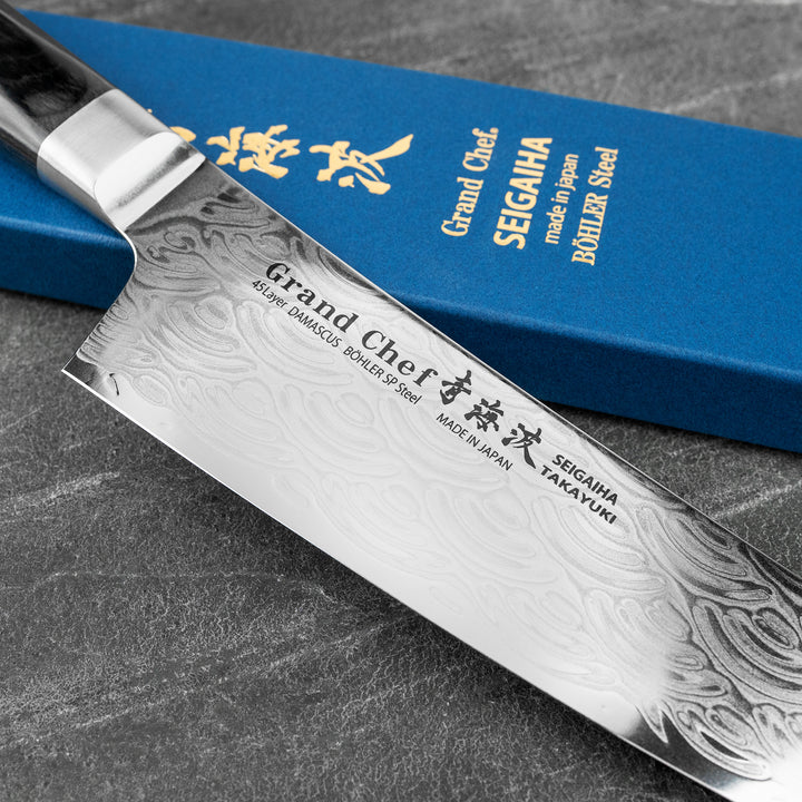 Gyuto 21 cm Sakai Takayuki Seigaiha Damascus Bohler N685