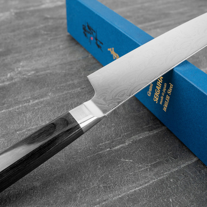 Gyuto 21 cm Sakai Takayuki Seigaiha Damascus Bohler N685