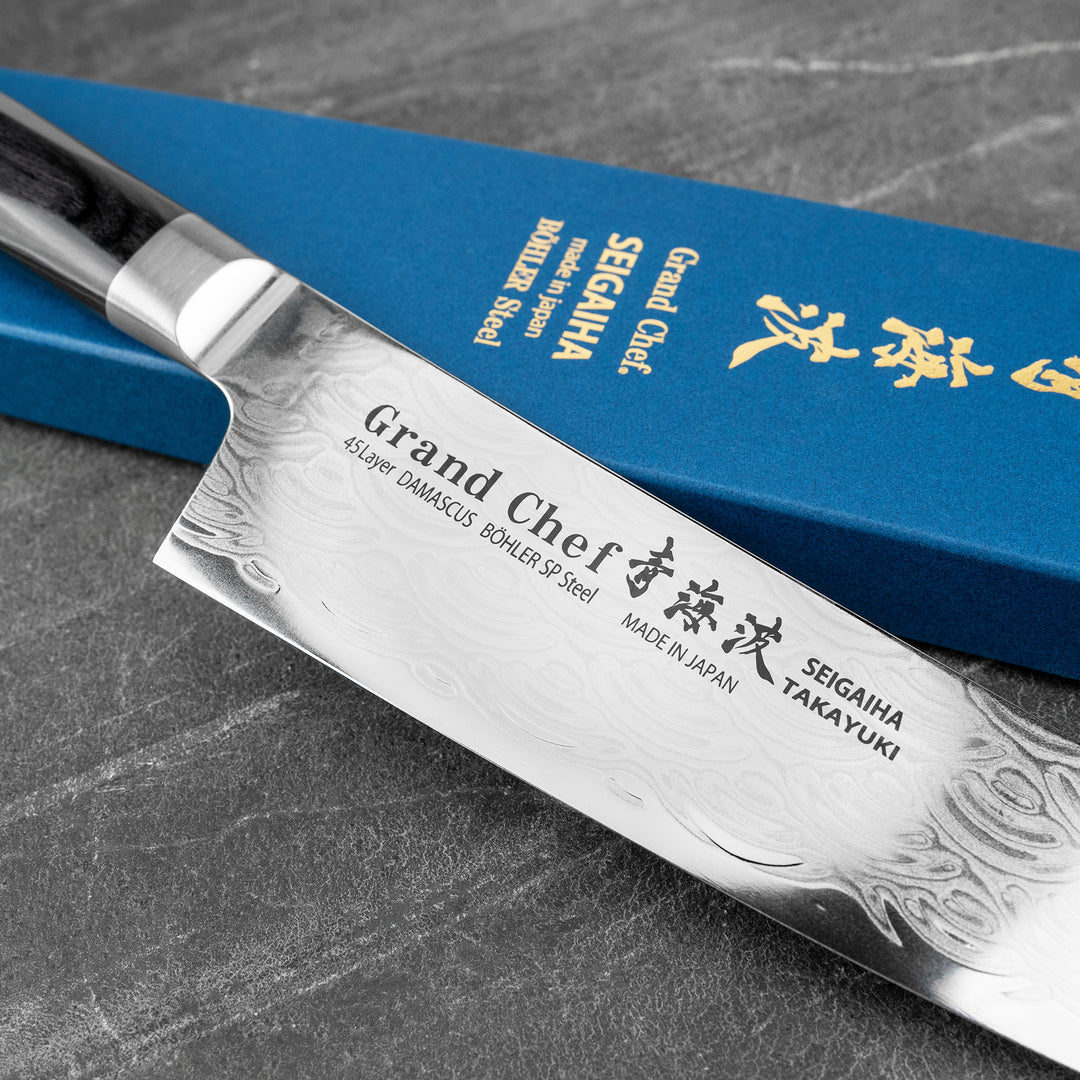 Gyuto 24 cm Sakai Takayuki Seigaiha Damascus Bohler N685