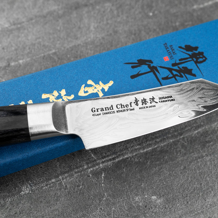 Paring 8 cm Sakai Takayuki Seigaiha Damascus Bohler N685