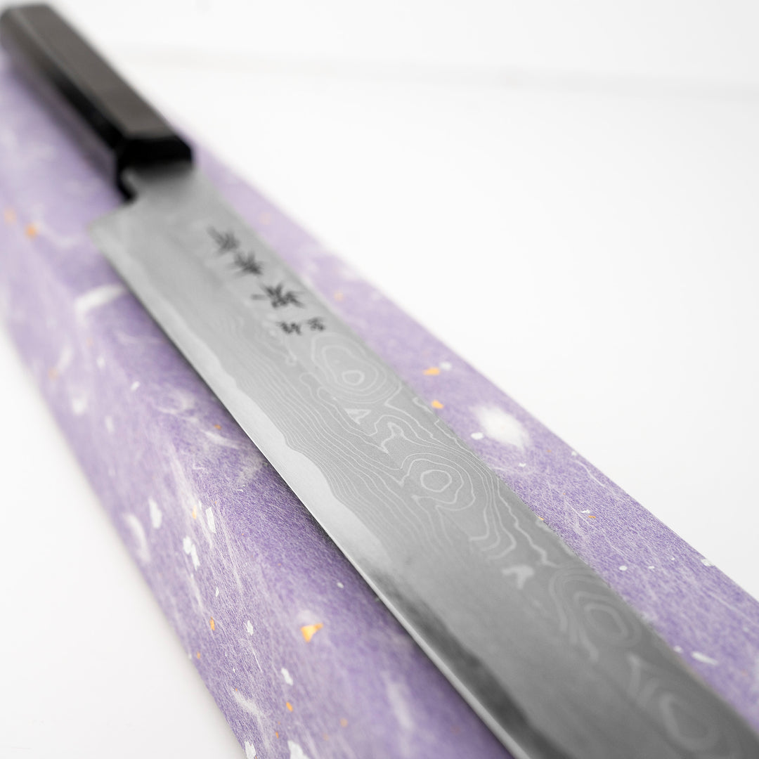 Kiritsuke Yanagiba 30 cm Sakai Takayuki Seiryu Damascus Aogami#2/Iron + Saya