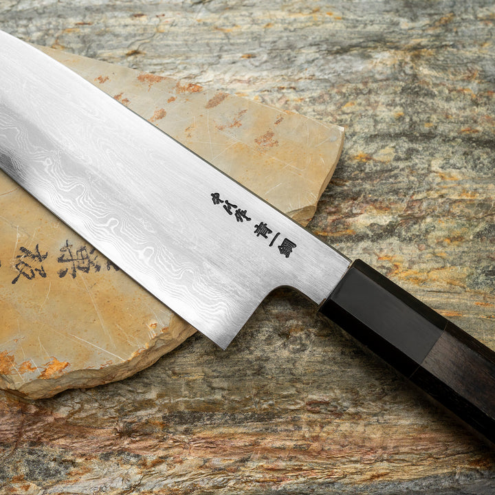 Santoku 17 cm Satoshi Nakagawa Damascus Aogami#1/Iron
