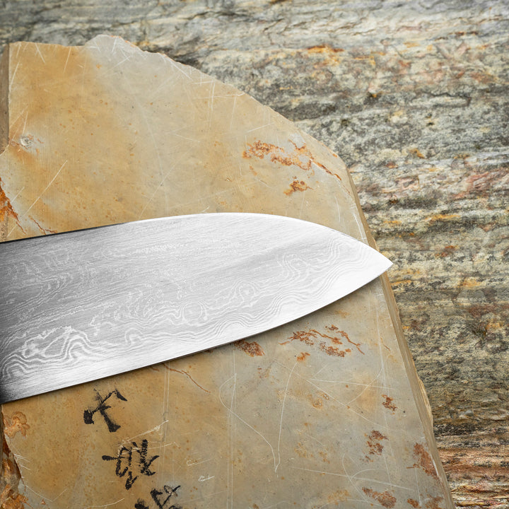 Santoku 17 cm Satoshi Nakagawa Damascus Aogami#1/Iron