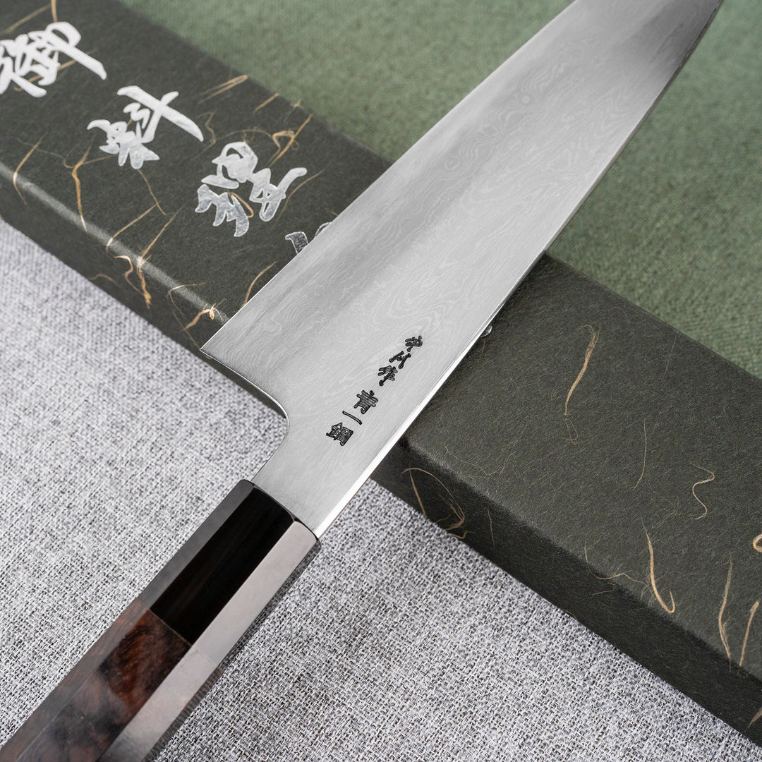 Gyuto 21 cm Satoshi Nakagawa Damascus Aogami#1/Iron