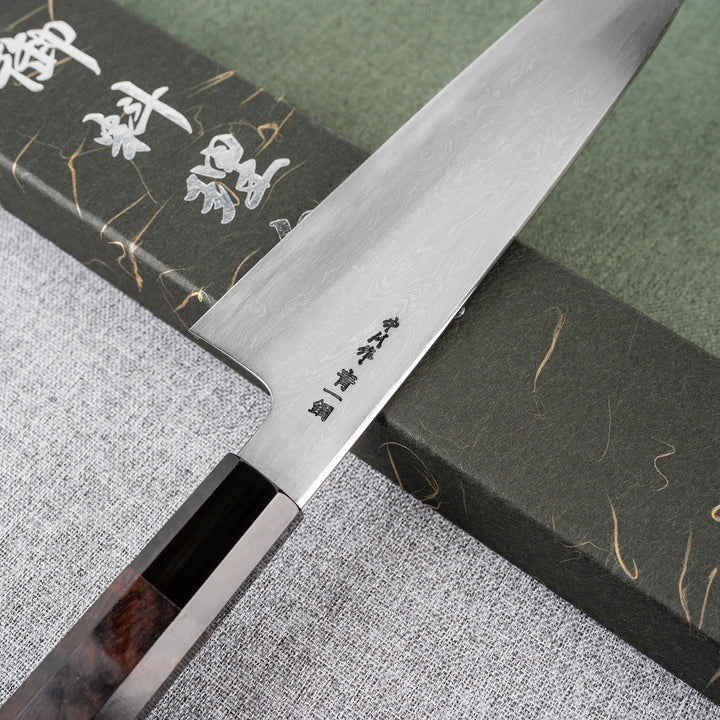 Gyuto 21 cm Satoshi Nakagawa Damascus Aogami#1/Iron