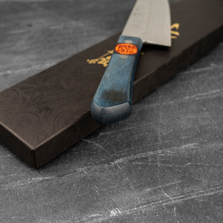 Santoku 16,5 cm Shigeki Tanaka Blue Damascus VG-10