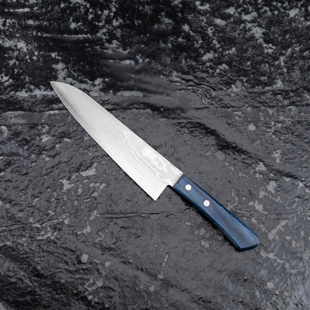 Gyuto 18 cm Shigeki Tanaka Blue Damascus  VG-10