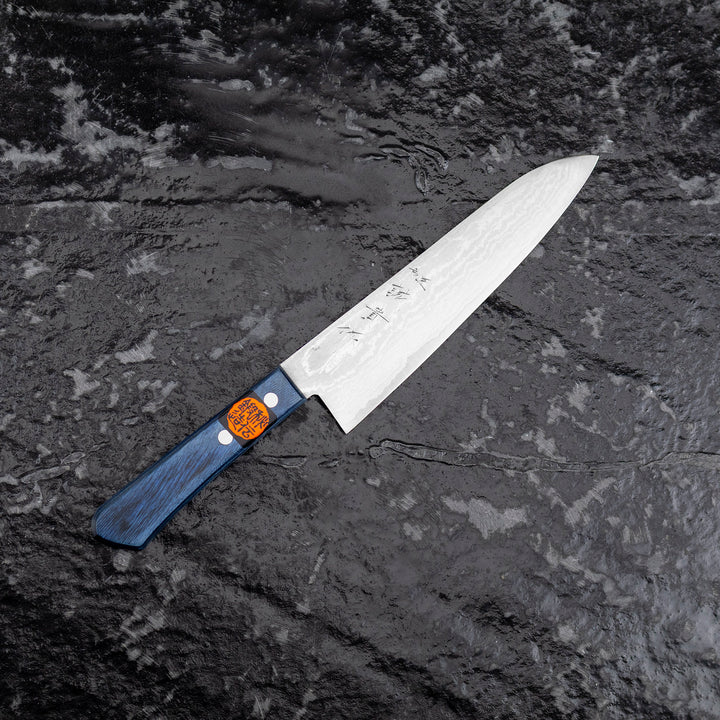 Gyuto 18 cm Shigeki Tanaka Blue Damascus  VG-10
