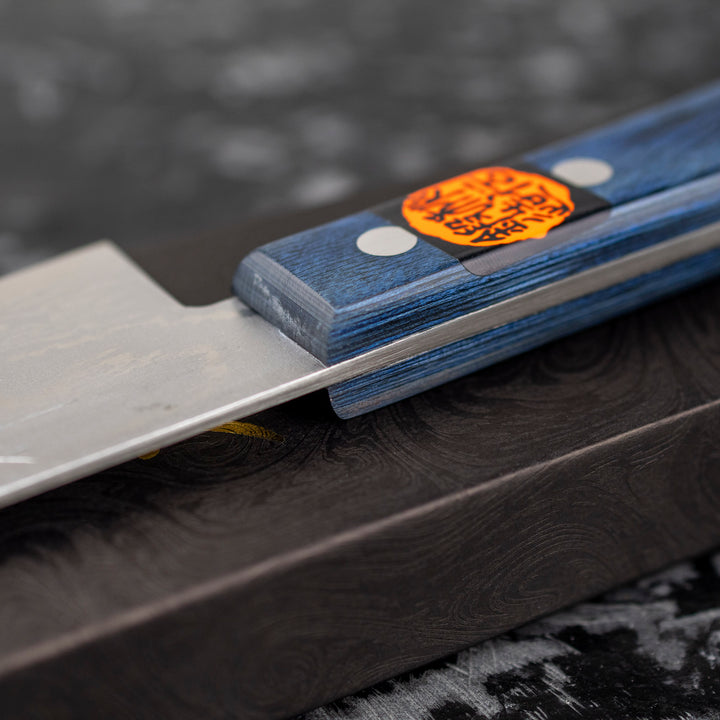 Gyuto 18 cm Shigeki Tanaka Blue Damascus  VG-10