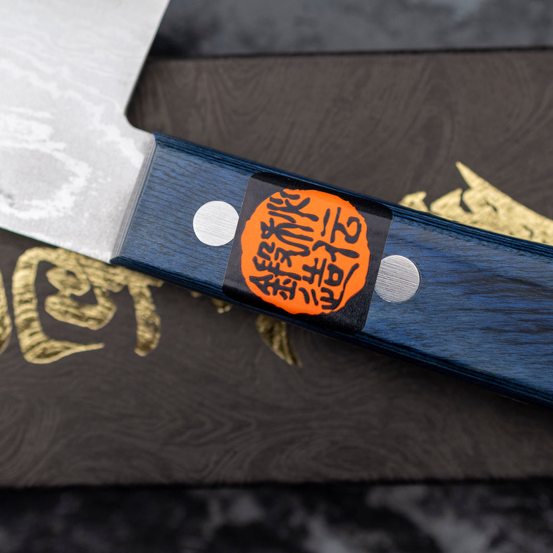 Gyuto 18 cm Shigeki Tanaka Blue Damascus  VG-10