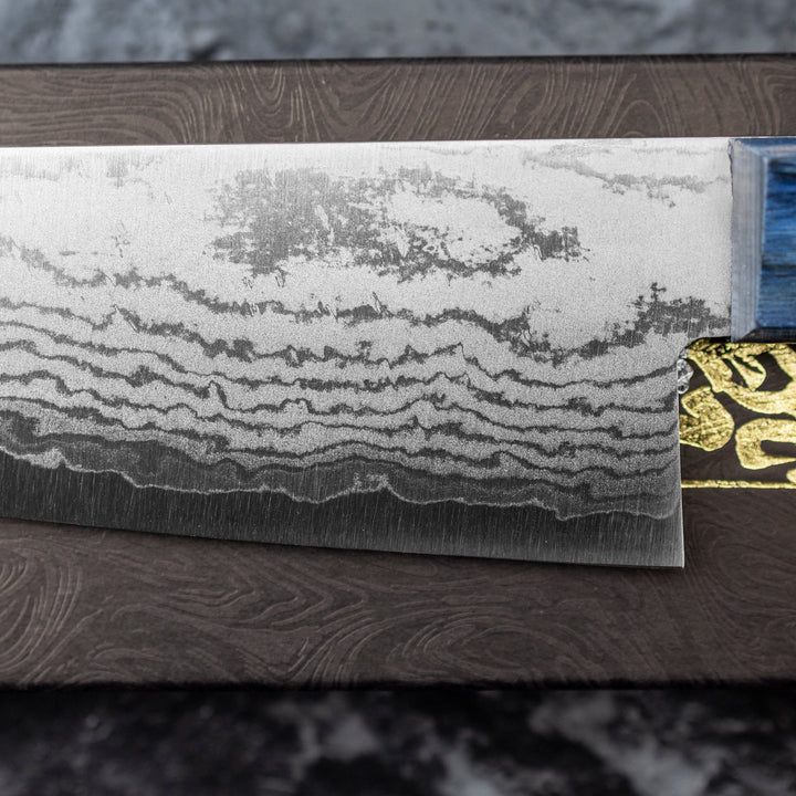 Gyuto 18 cm Shigeki Tanaka Blue Damascus  VG-10