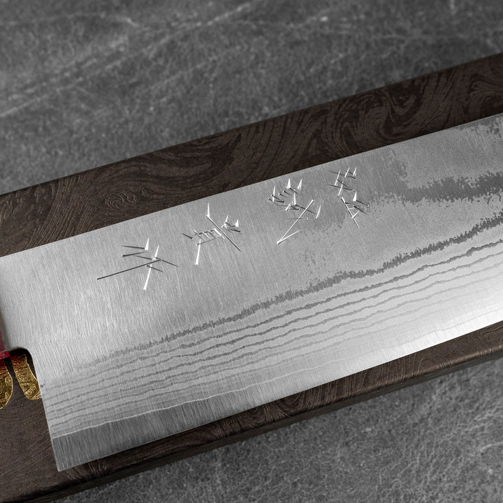 Nakiri 16,5 cm Shigeki Tanaka Pink Damascus VG-10