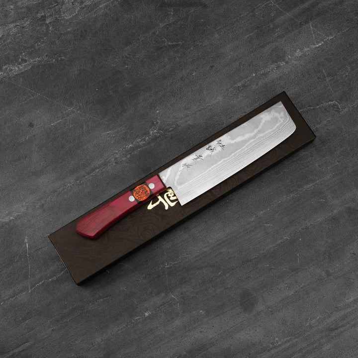 Nakiri 16,5 cm Shigeki Tanaka Pink Damascus VG-10