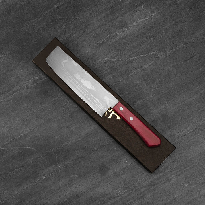 Nakiri 16,5 cm Shigeki Tanaka Pink Damascus VG-10