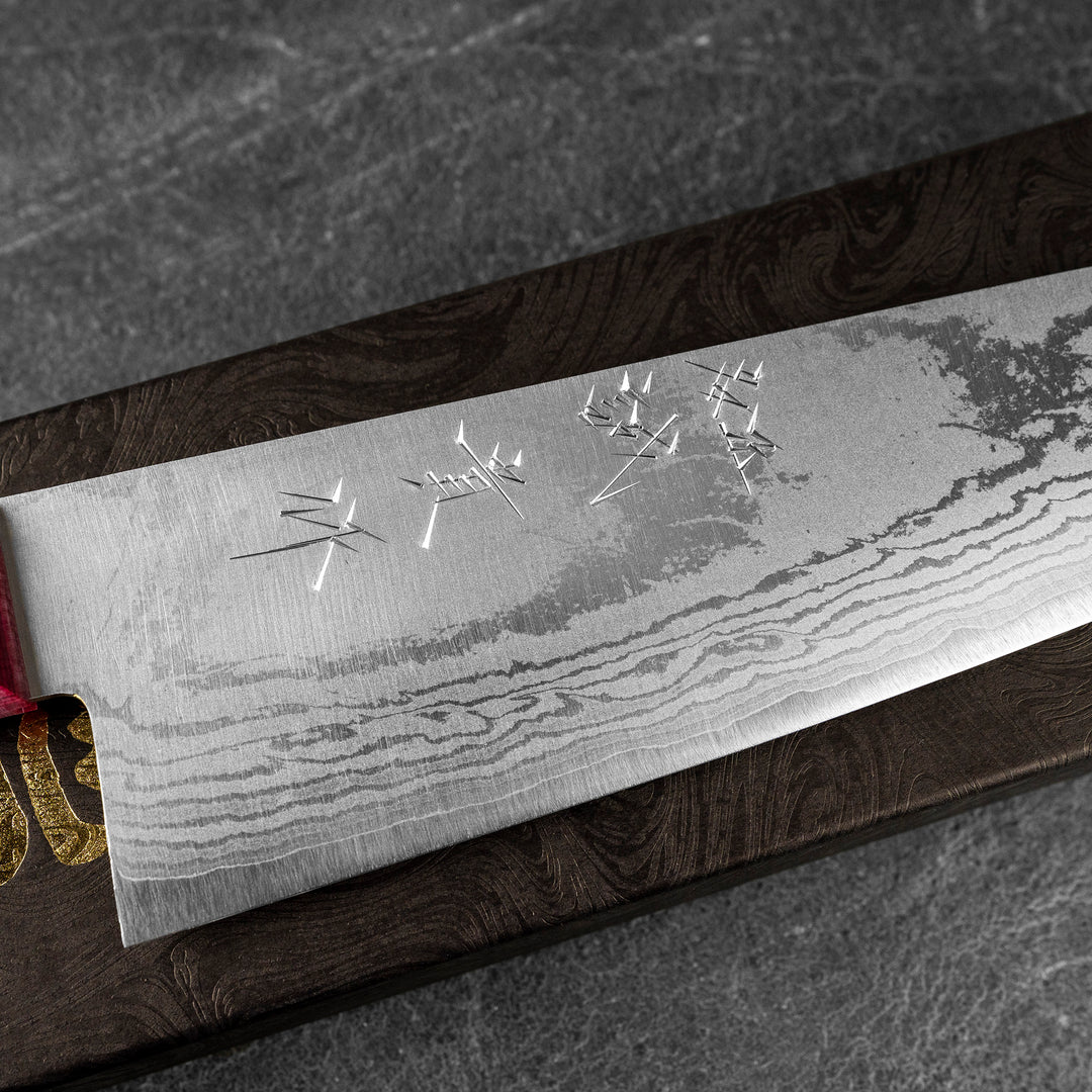 Santoku 16,5 cm Shigeki Tanaka Pink Damascus VG-10