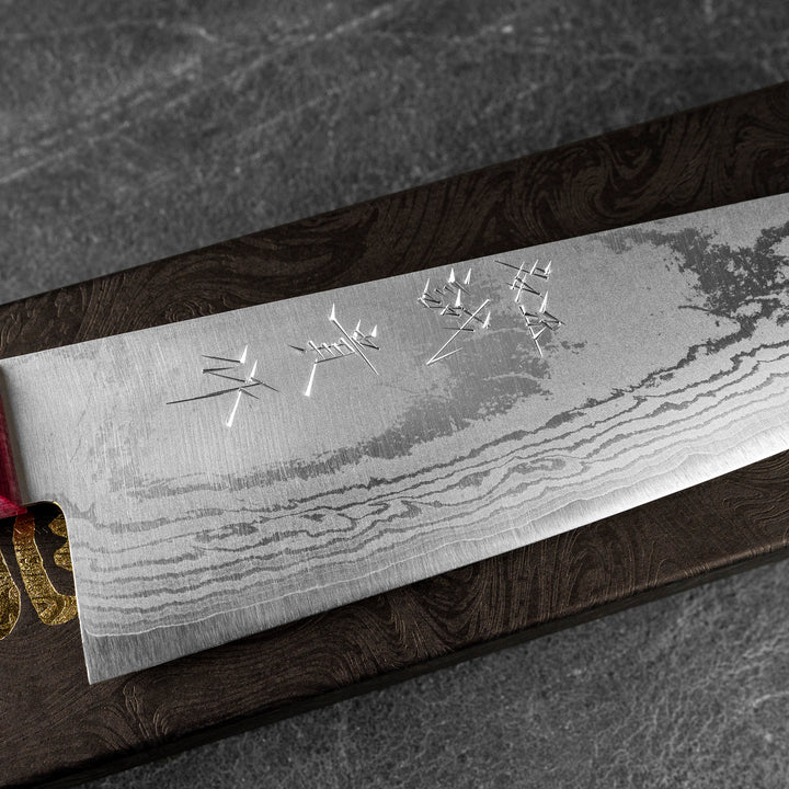Santoku 16,5 cm Shigeki Tanaka Pink Damascus VG-10