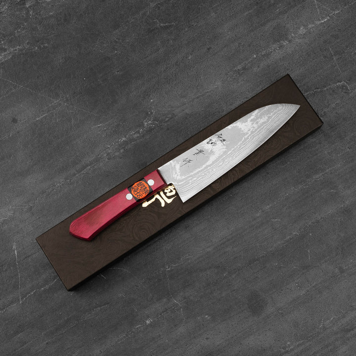 Santoku 16,5 cm Shigeki Tanaka Pink Damascus VG-10
