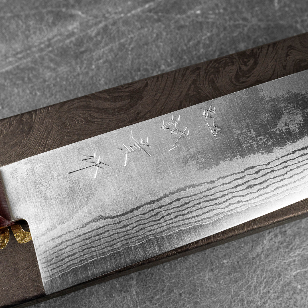 Nakiri 16,5 cm Shigeki Tanaka Red Damascus VG-10