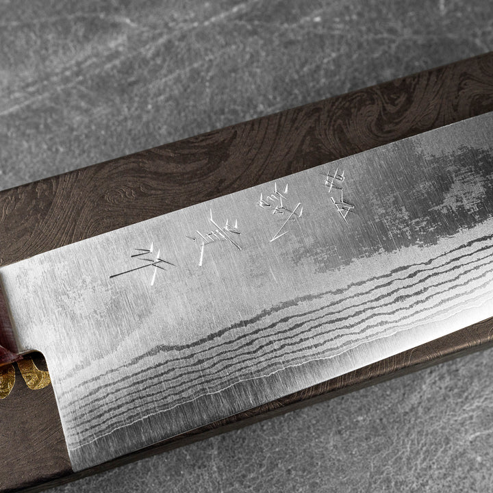 Nakiri 16,5 cm Shigeki Tanaka Red Damascus VG-10