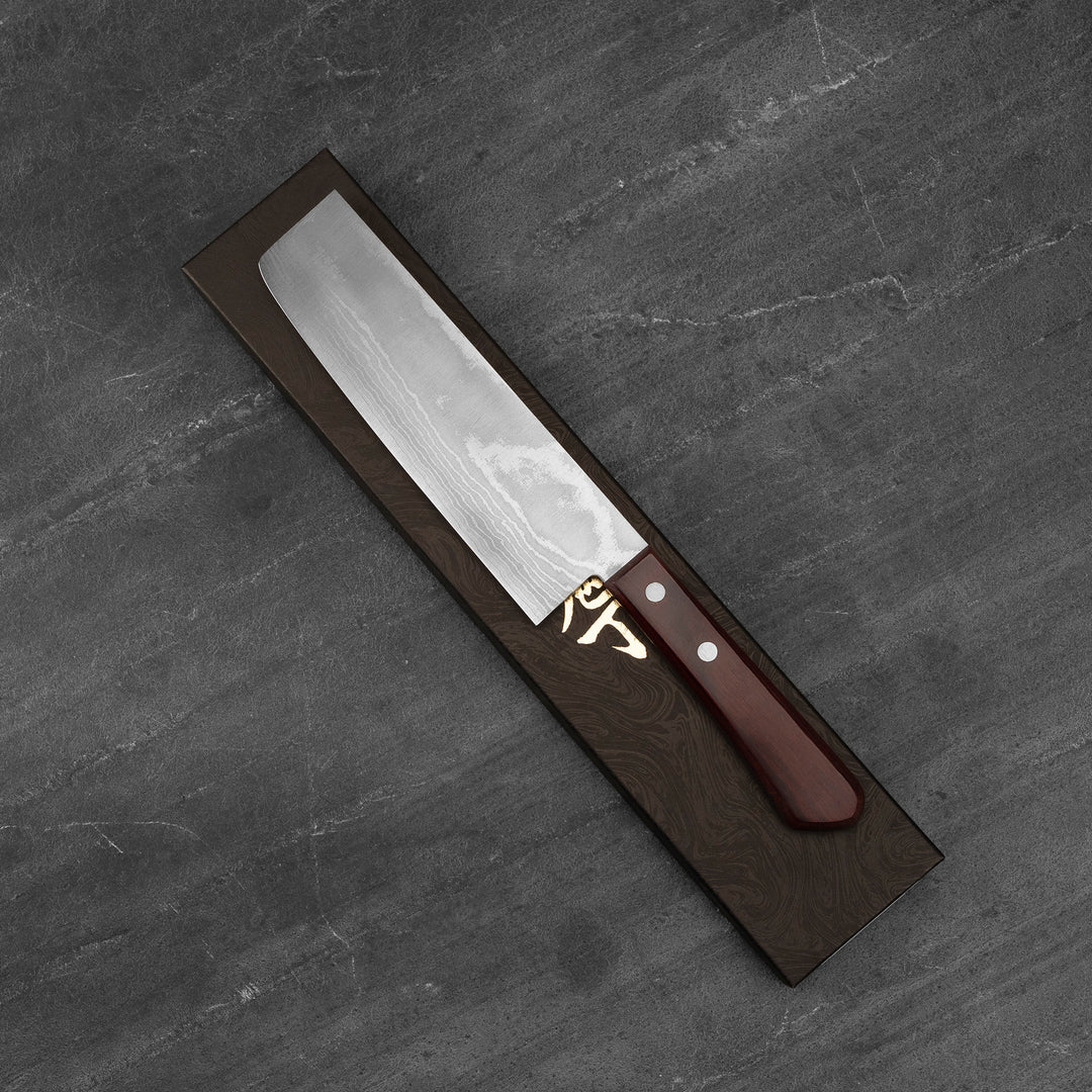 Nakiri 16,5 cm Shigeki Tanaka Red Damascus VG-10