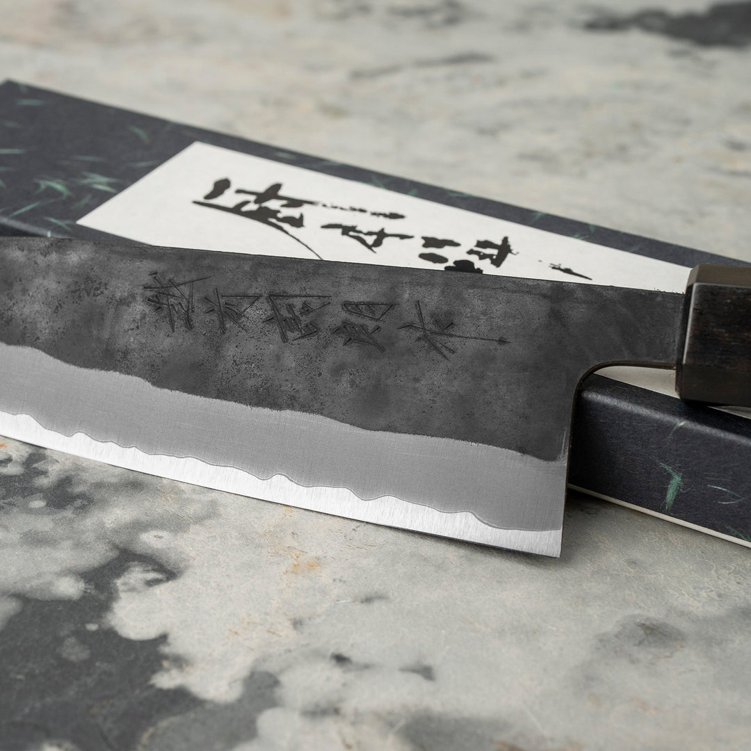 Santoku 16,5 cm Shiro Kamo Aogami Super/SS