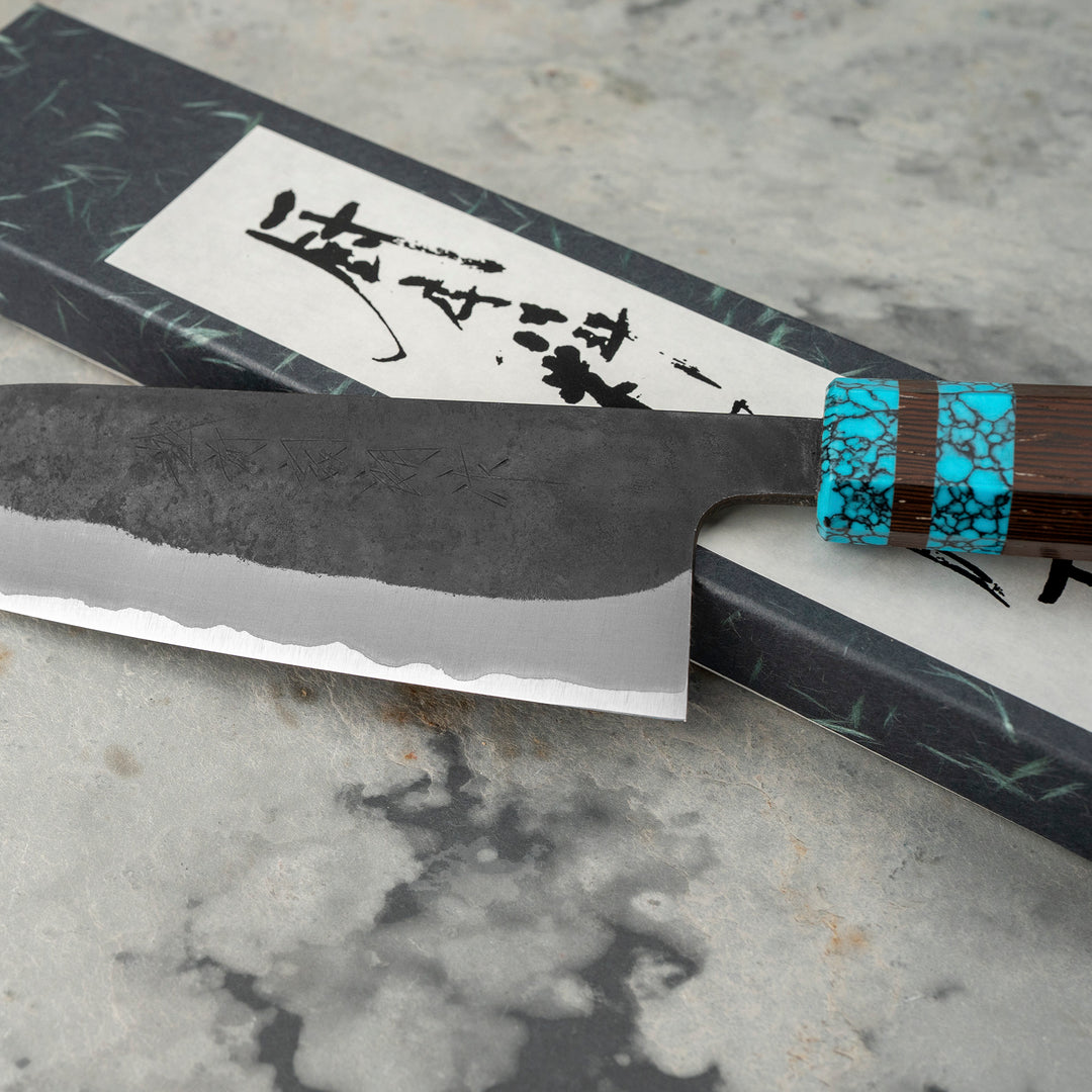 Santoku 16,5 cm Shiro Kamo Aogami Super/SS TQ