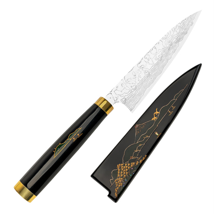 Petty 13 cm Takeshi Saji Art Fuji Unique R-2 + Saya