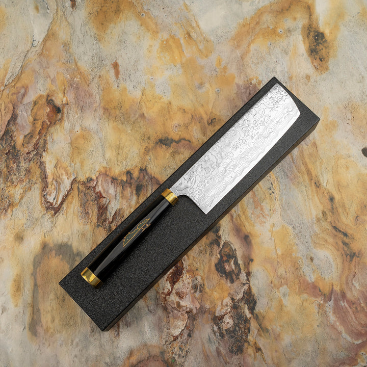 Nakiri 17 cm Takeshi Saji Art Fuji on Lake R-2 + Saya