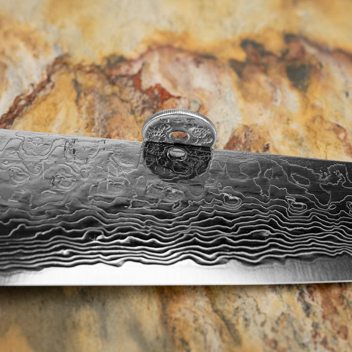 Santoku 18 cm Takeshi Saji Art Fuji on Lake R-2  + Saya