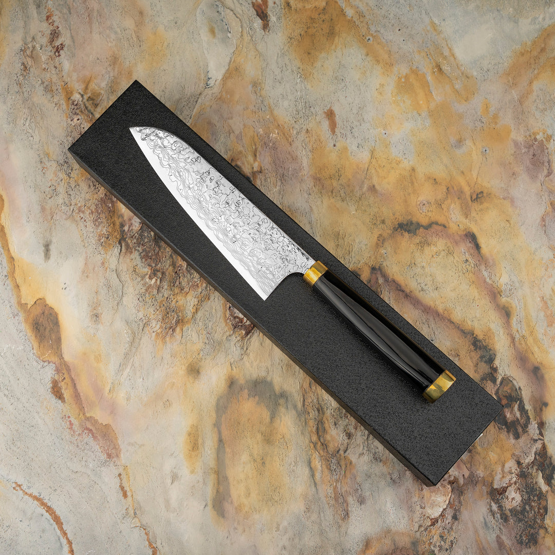 Santoku 18 cm Takeshi Saji Art Fuji on Lake R-2  + Saya