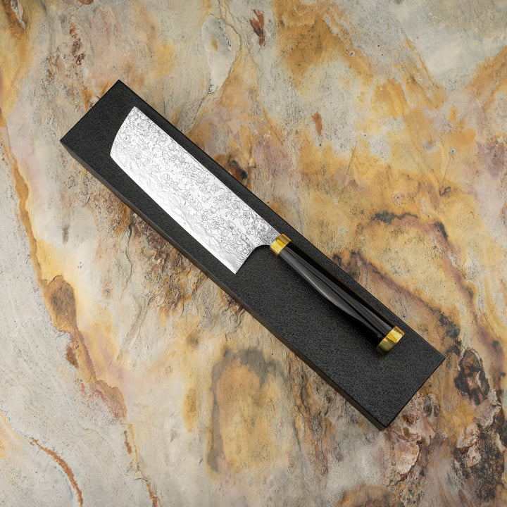 Nakiri 17 cm Takeshi Saji Art Tori Fuji on Lake R-2  + Saya