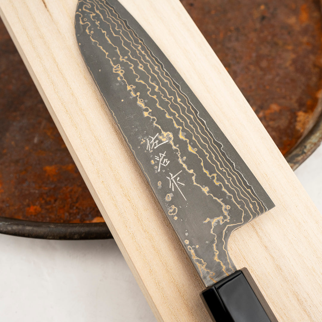 Santoku 16,5 cm Takeshi Saji RW Gold Damascus VG-10