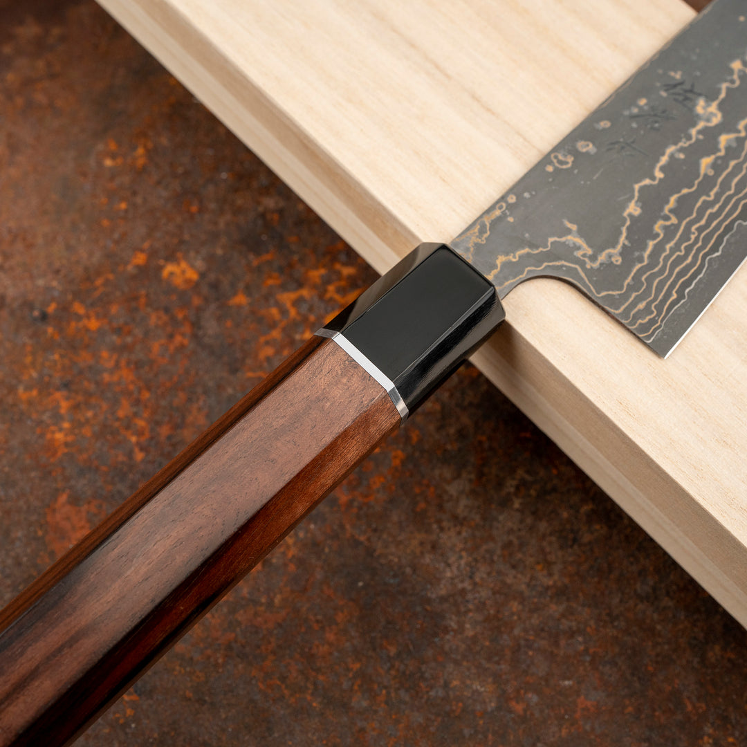 Santoku 16,5 cm Takeshi Saji RW Gold Damascus VG-10