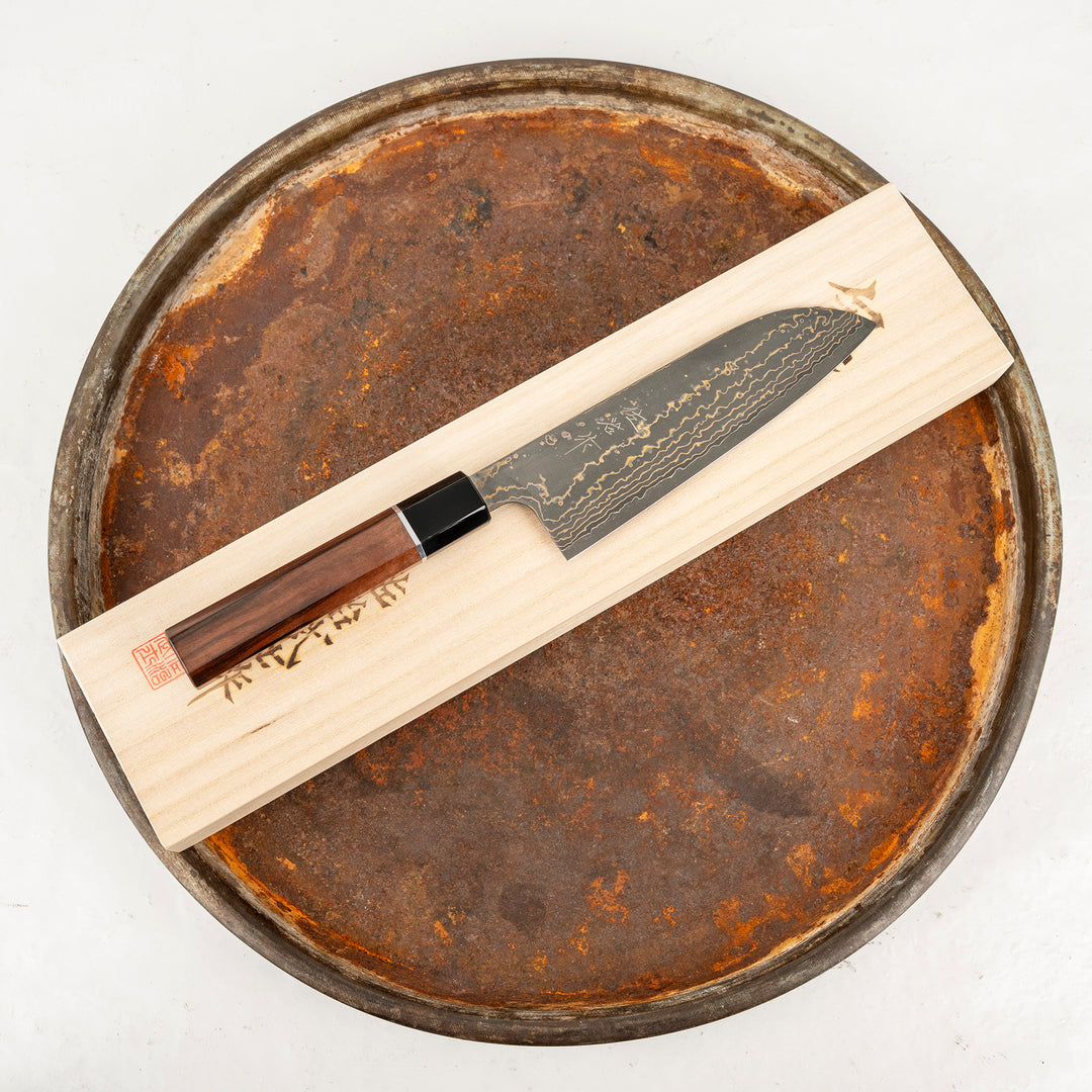 Santoku 16,5 cm Takeshi Saji RW Gold Damascus VG-10