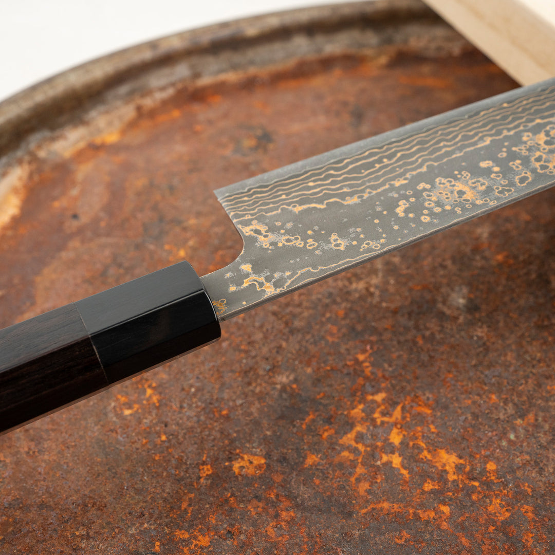 Gyuto 24 cm Takeshi Saji RW Gold VG-10 Damascus
